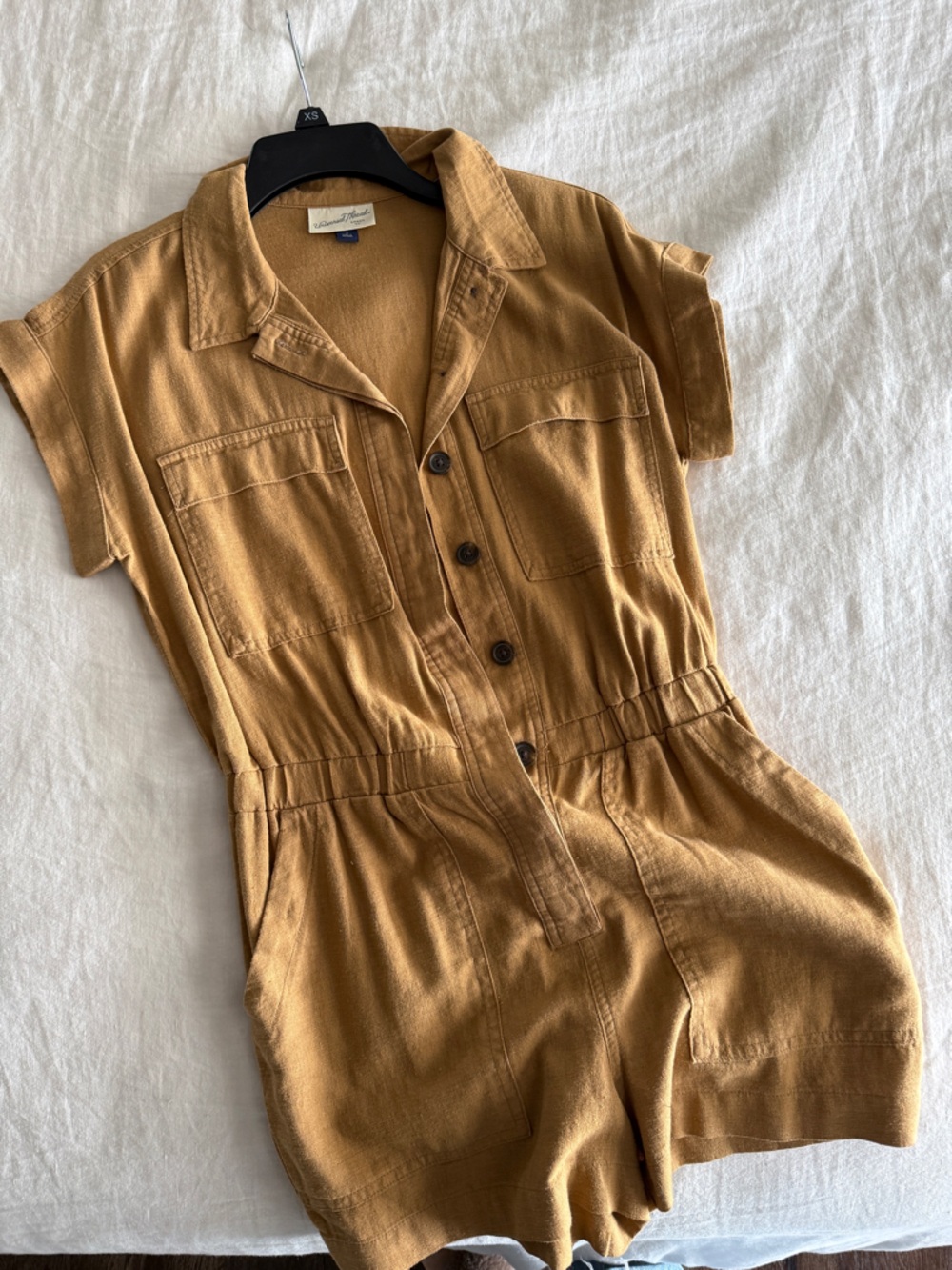 Universal Thread Rustic Tan Button romper